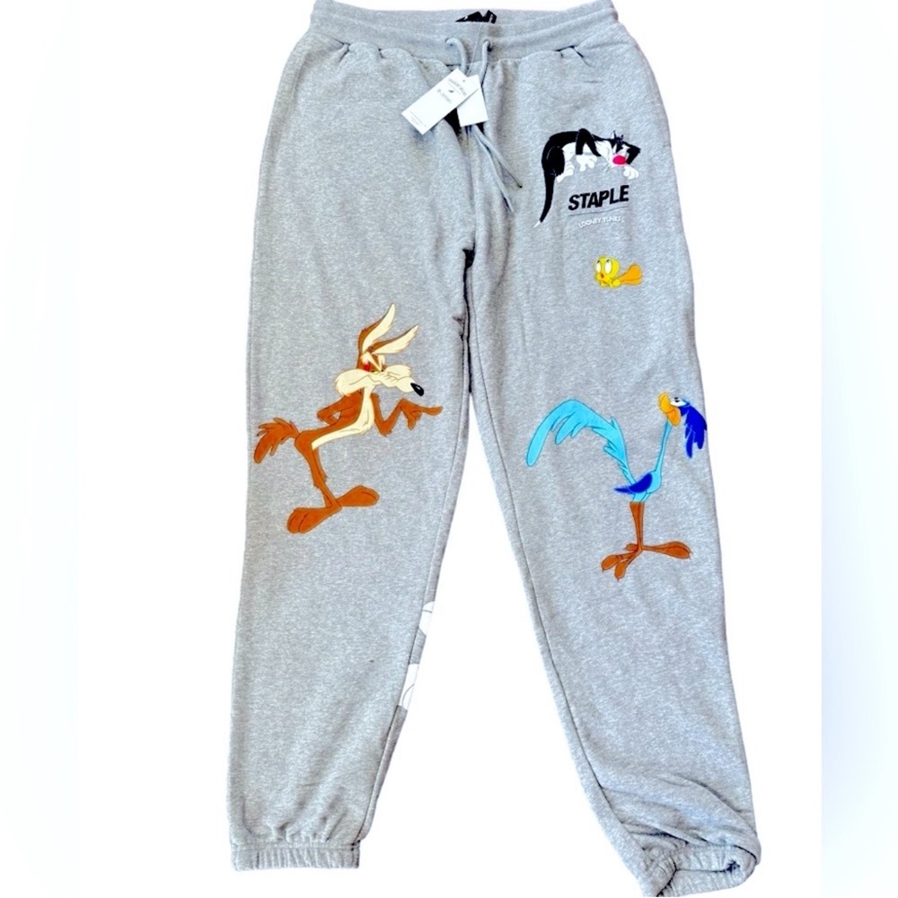 Adorable 🐥🙀🐰Looney Tunes Sweatpants XL unisex Collab w/Staple Clothing NWT